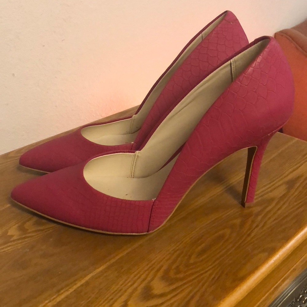 Bright Pink Textured Aldo Pumps